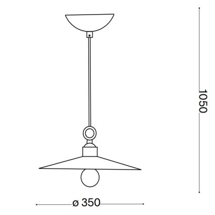 Ideal Lux - Luster na sajli CANTINA 1xE27/42W/230V prečnik 35 cm bakar