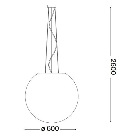 Ideal Lux - Luster na sajli CARTA 1xE27/60W/230V prečnik 60 cm bela
