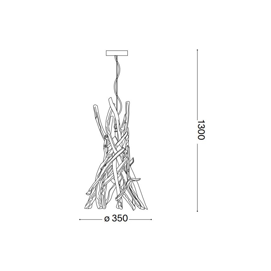 Ideal Lux - Luster na sajli DRIFTWOOD 1xE27/60W/230V gvajava