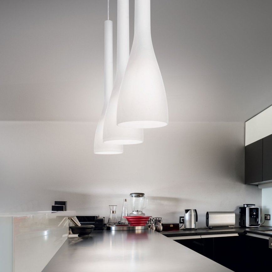 Ideal Lux - Luster na sajli FLUT 1xE14/40W/230V Ø 10,5 cm bela