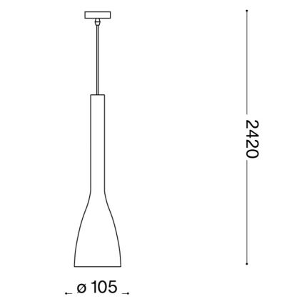 Ideal Lux - Luster na sajli FLUT 1xE14/40W/230V Ø 10,5 cm crna