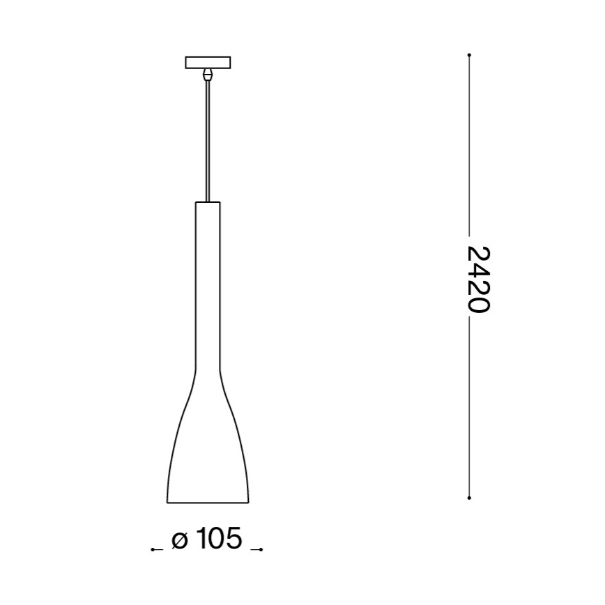 Ideal Lux - Luster na sajli FLUT 1xE14/40W/230V Ø 10,5 cm crna