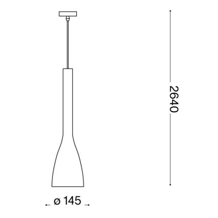 Ideal Lux - Luster na sajli FLUT 1xE27/60W/230V preč. 14,5 cm crna