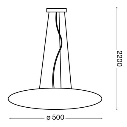 Ideal Lux - Luster na sajli GLORY 3xE27/60W/230V, prečnik 50 cm, beo