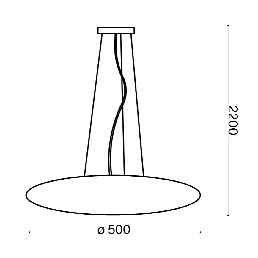 Ideal Lux - Luster na sajli GLORY 3xE27/60W/230V, prečnik 50 cm, beo
