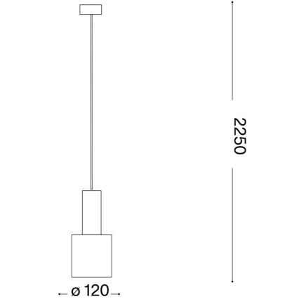 Ideal Lux - Luster na sajli HOLLY 1xE27/60W/230V prečnik 12 cm crna