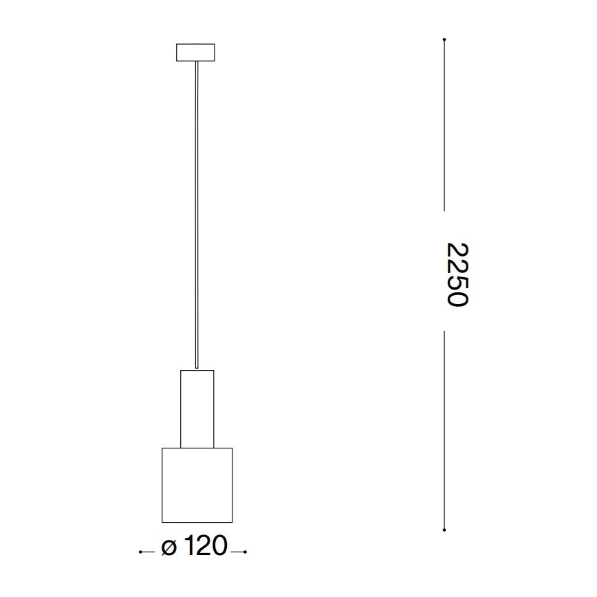 Ideal Lux - Luster na sajli HOLLY 1xE27/60W/230V prečnik 12 cm crna