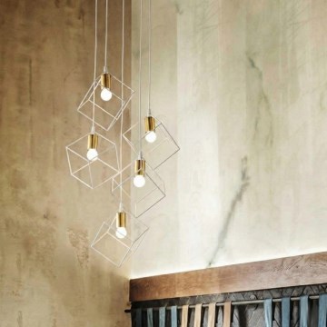 Ideal Lux - Luster na sajli ICE 5xE27/60W/230V preč. 50 cm bela