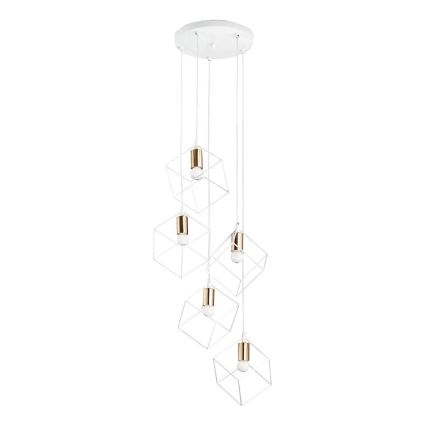 Ideal Lux - Luster na sajli ICE 5xE27/60W/230V preč. 50 cm bela