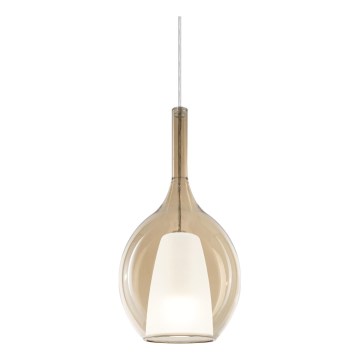 Ideal Lux - Luster na sajli KALIQUE 1xE27/42W/230V, prečnik 18 cm, dimljeno bež