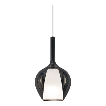 Ideal Lux - Luster na sajli KALIQUE 1xE27/42W/230V prečnik 18 cm dimljeno crna