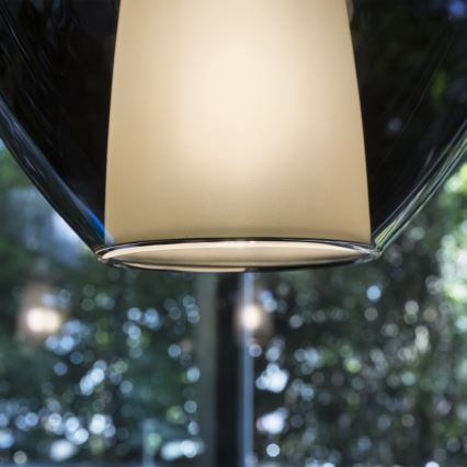 Ideal Lux - Luster na sajli KALIQUE 1xE27/42W/230V prečnik 18 cm dimljeno crna