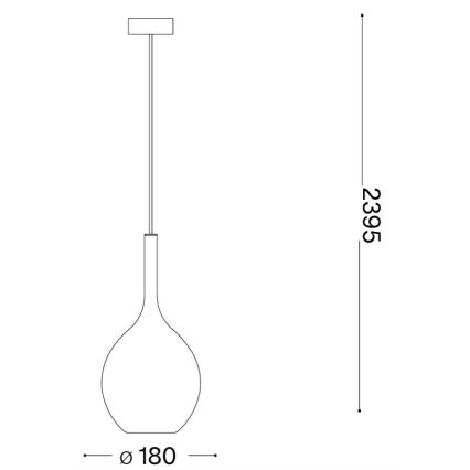 Ideal Lux - luster na sajli KALIQUE 1xE27/42W/230V, prečnik 18 cm, dimno-bakrena