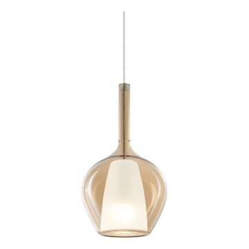 Ideal Lux - Luster na sajli KALIQUE 1xE27/42W/230V prečnik 18 cm zadimljeno bež
