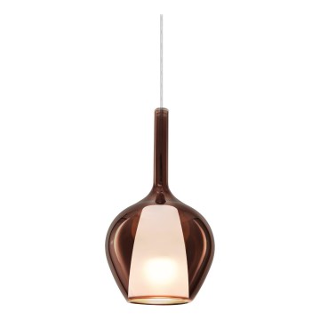 Ideal Lux - Luster na sajli KALIQUE 1xE27/42W/230V, Ø 18 cm, zadimljeno staklo u bakarnoj boji
