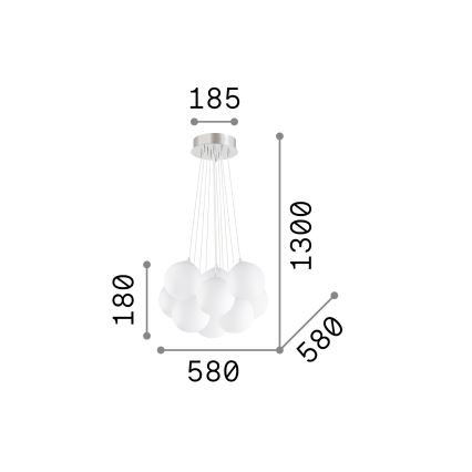 Ideal Lux - Luster na sajli MAPA 11xE14/40W/230V prečnik 58 cm bela