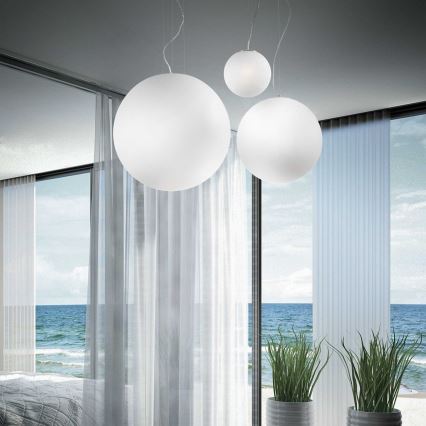 Ideal Lux - Luster na sajli MAPA 1xE27/42W/230V prečnik 30 cm beli