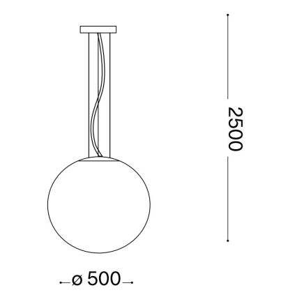 Ideal Lux - Luster na sajli MAPA 1xE27/42W/230V prečnik 50 cm siva/zadimljena