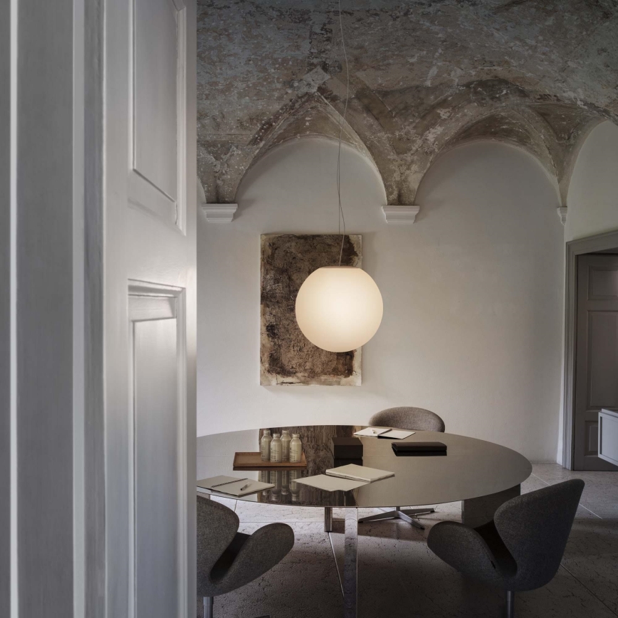 Ideal Lux - Luster na sajli MAPA 1xE27/42W/230V, prečnika 20 cm, bela