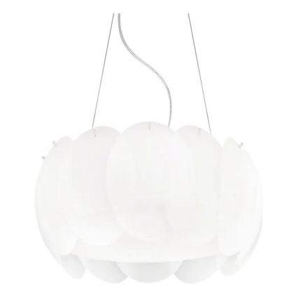 Ideal Lux - Luster na sajli OVALINO 5xE27/60W/230V prečnik 44 cm bela