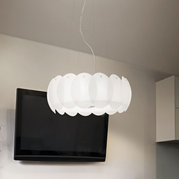 Ideal Lux - Luster na sajli OVALINO 8xE27/60W/230V prečnik 55 cm beo