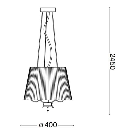 Ideal Lux - Kristalni luster na sajli PEGASO 3xE14/28W/230V, prečnik 40 cm, zlatni