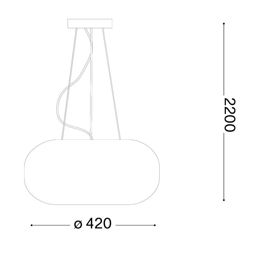 Ideal Lux - Luster na sajli ULISSE 3xE27/60W/230V Ø 42 cm bela