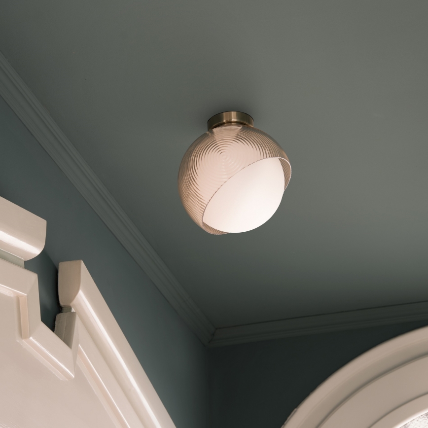 Ideal Lux - Plafonjera BLOOM 1xE27/42W/230V Ø 30 cm zlatna/zadimljeno bež