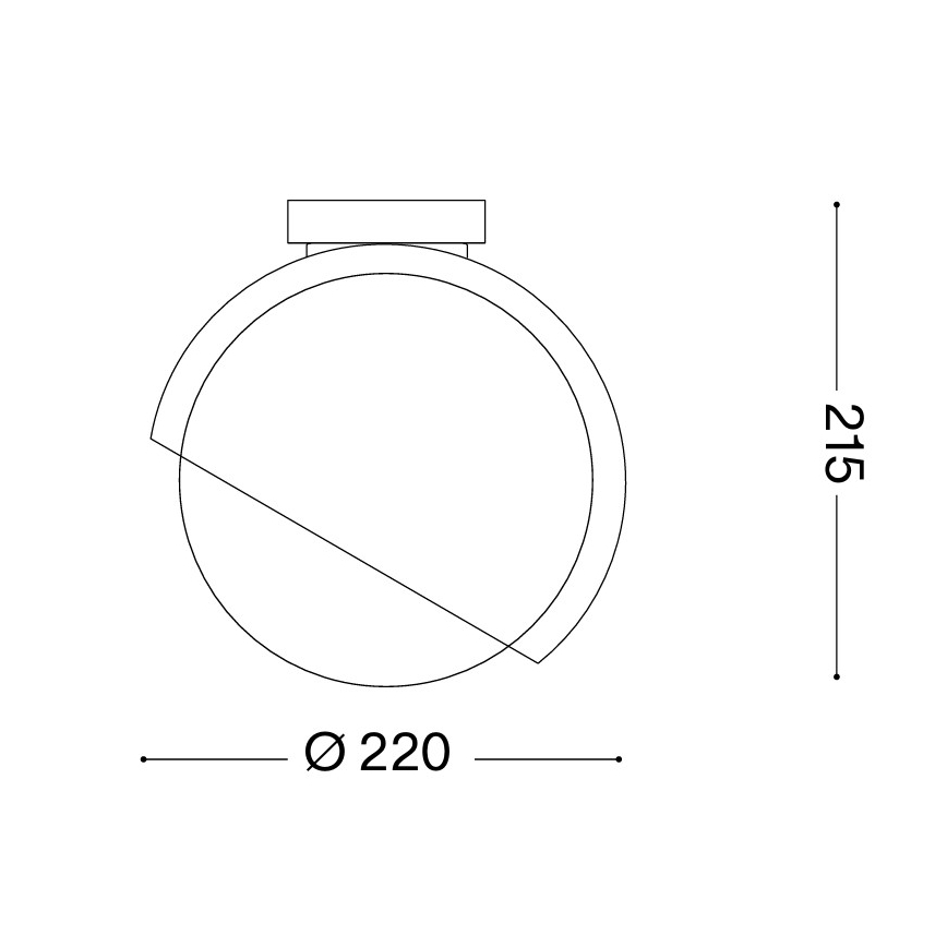 Ideal Lux - Plafonska svetiljka BLOOM 1xE27/42W/230V prečnik 22 cm crna