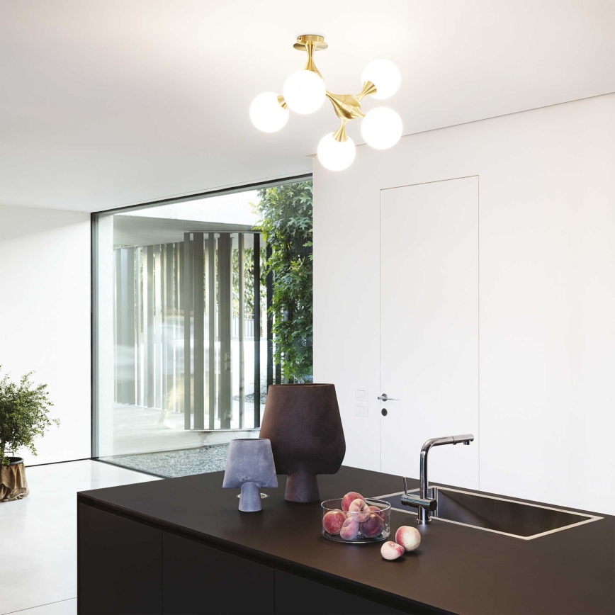 Ideal Lux - Plafonski luster NODI 5xE14/28W/230V 50x55 cm mesing/bela