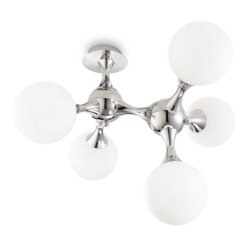 Ideal Lux - plafonski luster NODI 5xE14/28W/230V 50x55 cm sjajni hrom/bela
