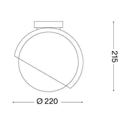 Ideal Lux - Plafonsko svetlo BLOOM 1xE27/42W/230V prečnik 22 cm zlatna/zadimljena bež