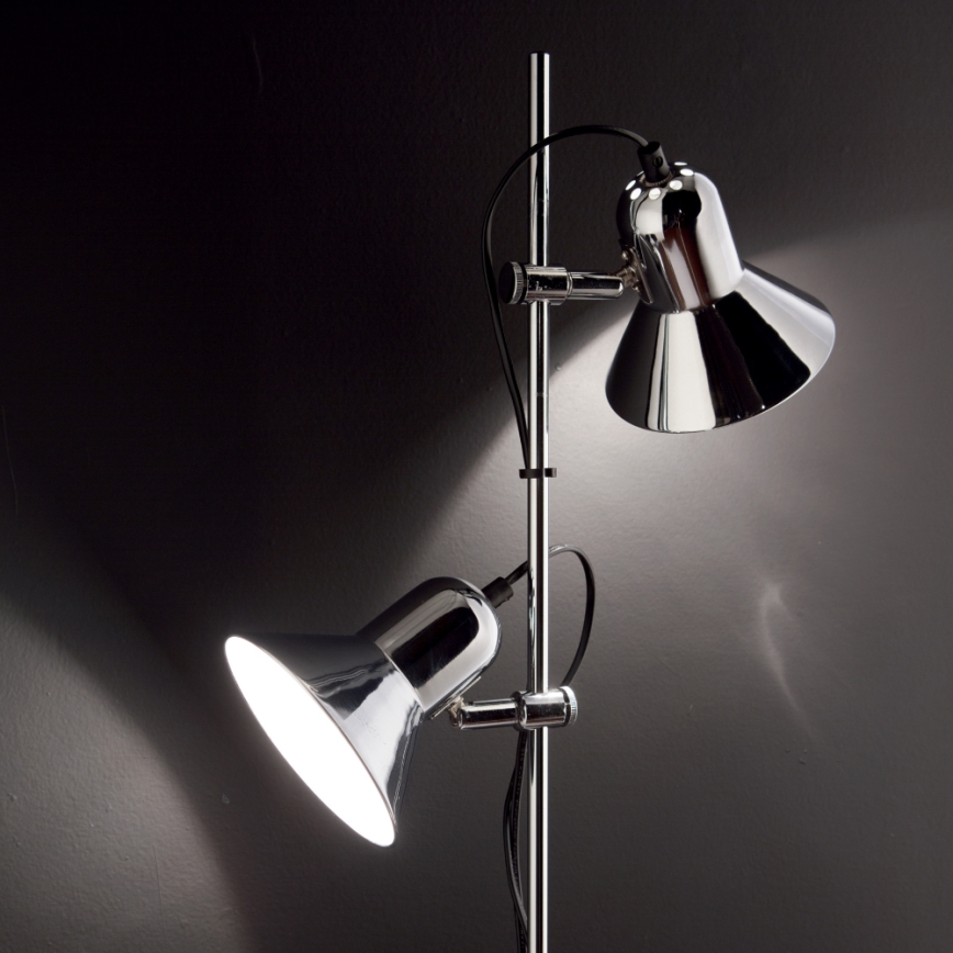 Ideal Lux - Podna lampa POLLY 2xE27/60W/230V sjajni hrom