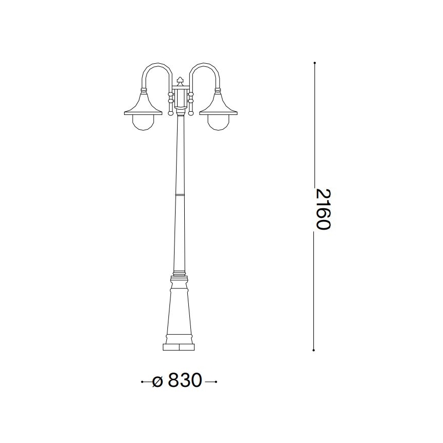 Ideal Lux - Spoljašnja lampa CIMA 2xE27/52W/230V 216 cm IP43 braon