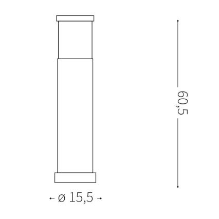 Ideal Lux - Spoljašnja lampa TRONCO 1xE27/42W/230V 60 cm IP65 antracit