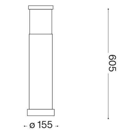 Ideal Lux - Spoljašnja lampa TRONCO 1xE27/42W/230V 60 cm IP65 bela