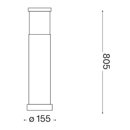 Ideal Lux - Spoljašnja lampa TRONCO 1xE27/42W/230V 80 cm IP65 braon