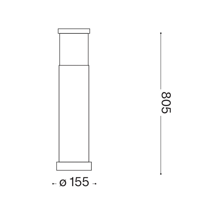 Ideal Lux - Spoljašnja lampa TRONCO 1xE27/42W/230V 80 cm IP65 siva
