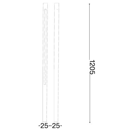 Ideal Lux - Spoljašnja LED lampa JEDI LED/19W/230V 120 cm CRI 90 IP65 braon