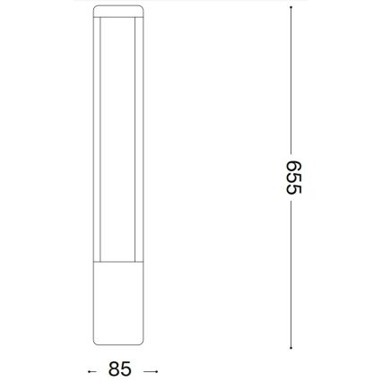 Ideal Lux - spoljašnja LED lampa TIFONE LED/8,5W/230V 65,5 cm IP65 antracit