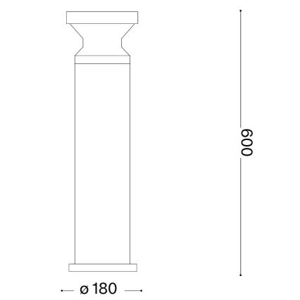 Ideal Lux - Spoljašnja svetiljka TORRE, 1xE27/15W/230V, 60 cm, IP65, antracit