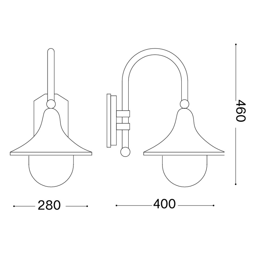 Ideal Lux - Spoljašnja zidna lampa CIMA 1xE27/52W/230V IP43 antracit