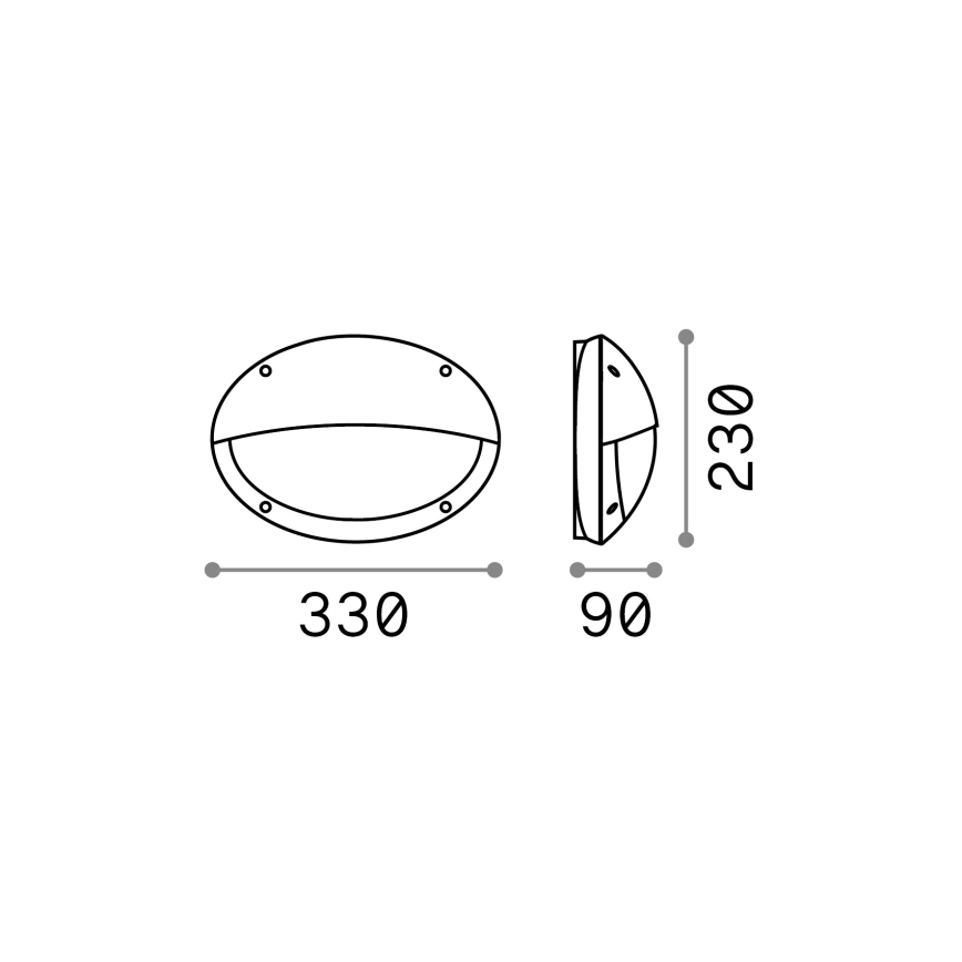Ideal Lux - Spoljašnja zidna lampa POLAR 1xE27/23W/230V IP66 crna