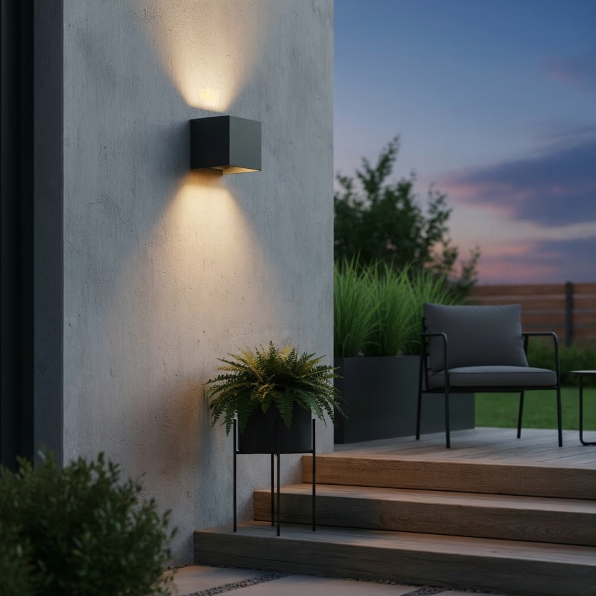 Ideal Lux - LED spoljašnja zidna svetiljka ATOM LED/12W/230V CRI 90 IP54 antracit
