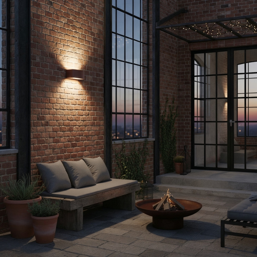 Ideal Lux - Spoljašnja zidna svetiljka ANDROMEDA 1xE27/60W/230V IP55 braon