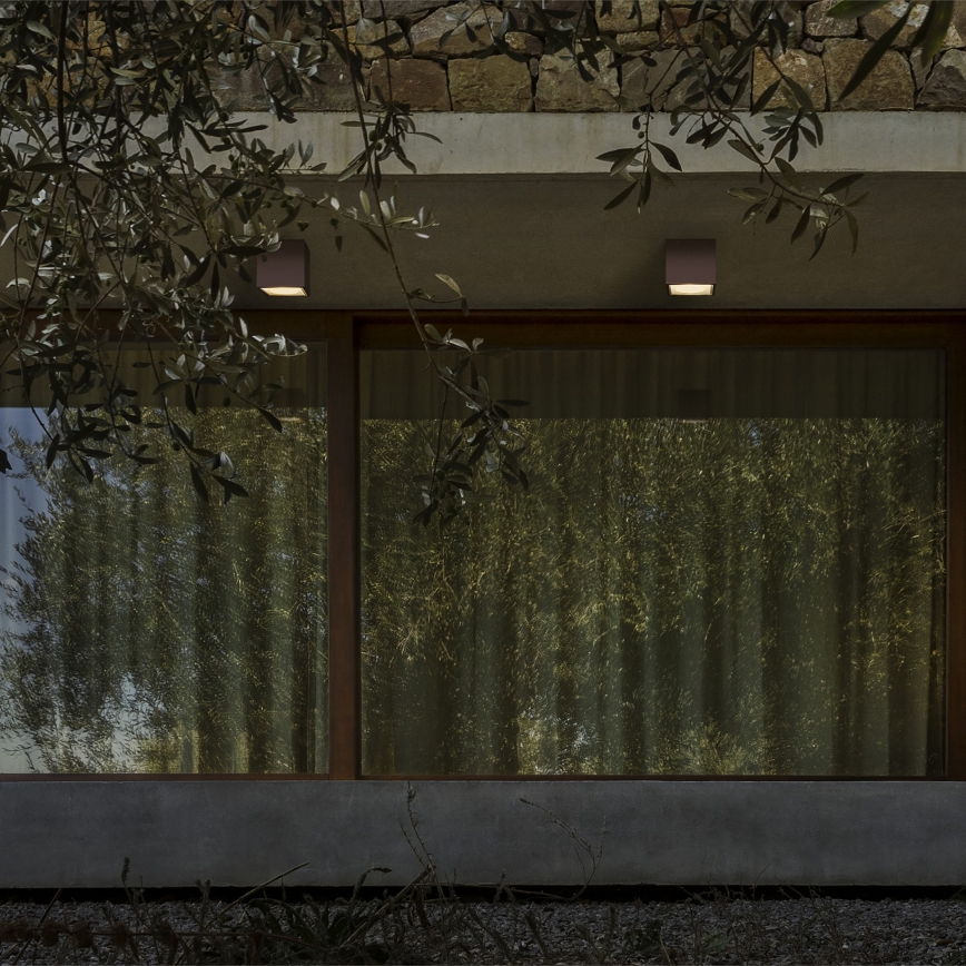 Ideal Lux - Spoljašnje spot svetlo TECHO 1xGU10/20W/230V 15x15 cm IP54 braon