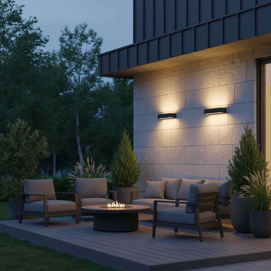 Ideal Lux - Spoljašnje zidno svetlo ANDROMEDA 2xE27/60W/230V IP55 antracit