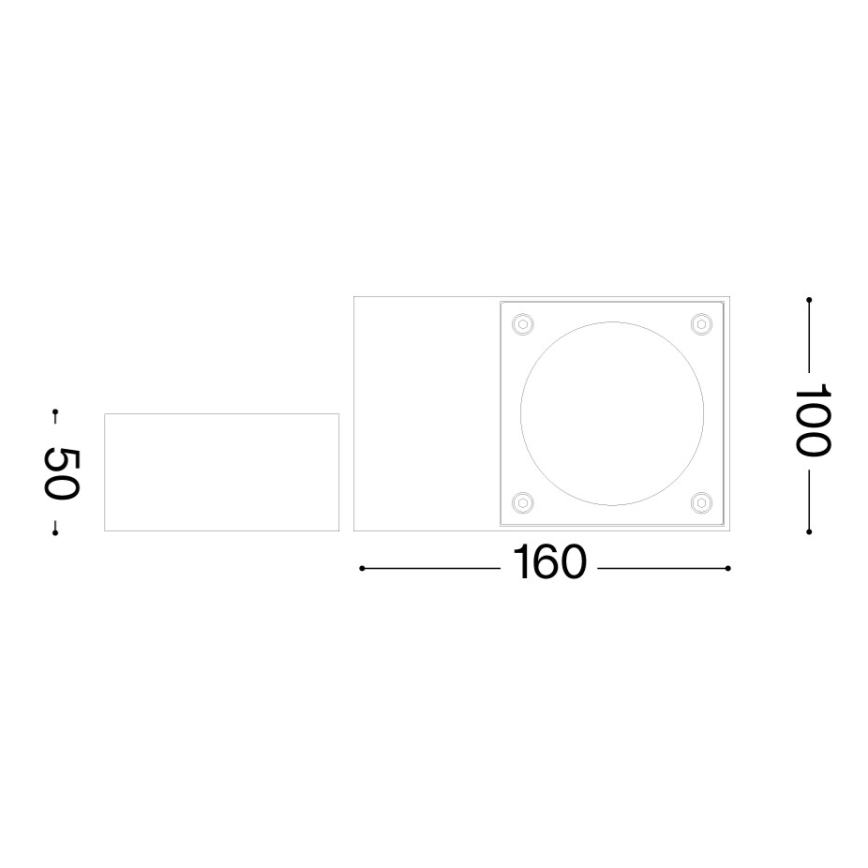 Ideal Lux - Spoljašnje zidno svetlo SIRIO 1xGX53/9W/230V IP65 antracit