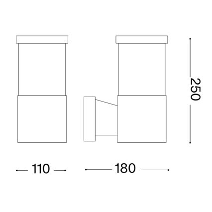 Ideal Lux - Spoljašnje zidno svetlo TRONCO 1xE27/42W/230V IP44 crna