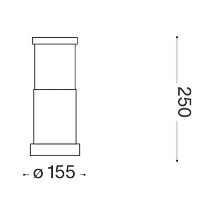 Ideal Lux - Spoljna lampa TRONCO 1xE27/42W/230V 25 cm IP65 antracit